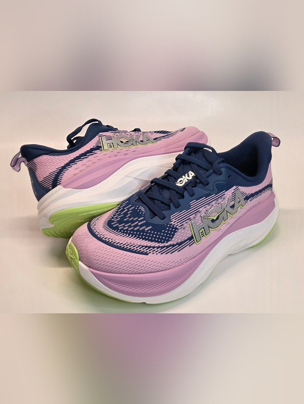 New Hoka One Skyflow Lightweight Running Shoes Pink~Blue Women's Size 8.5B - Picture 9 of 12